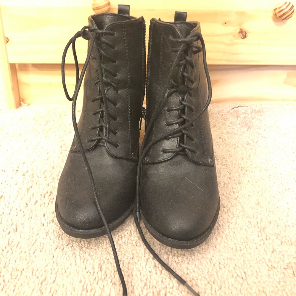 Lace up ankle booties